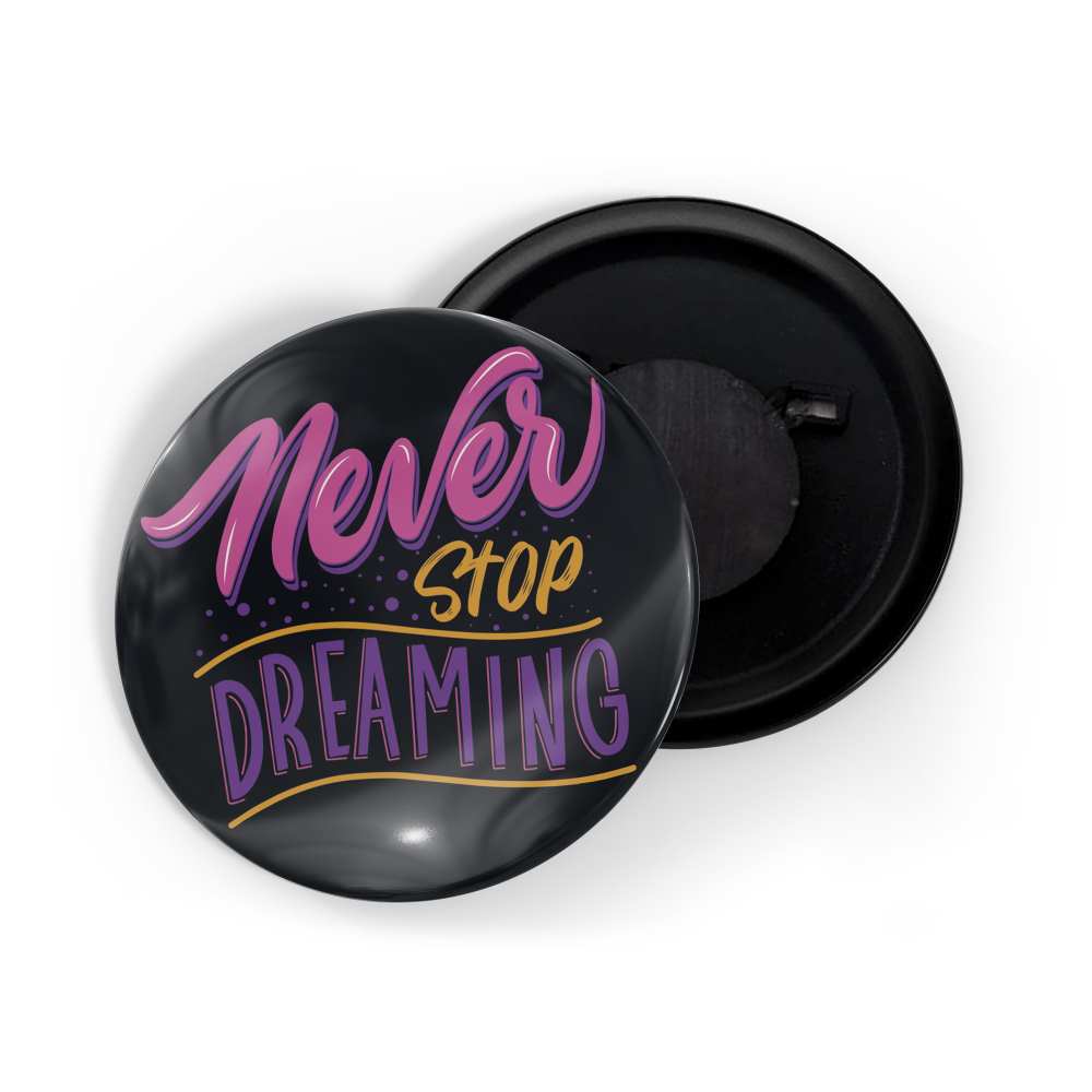 dhcrafts Fridge Magnet Black Never Stop Dreaming D8 Glossy Finish Design Pack of 1